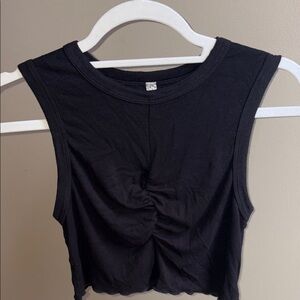 Free People Black Tank Top Scrunch Middle Women's Top